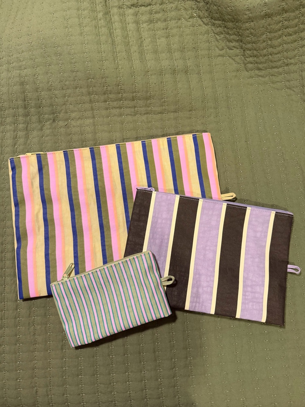 BAGGU Go Pouch Set in Candy Shop Stripes